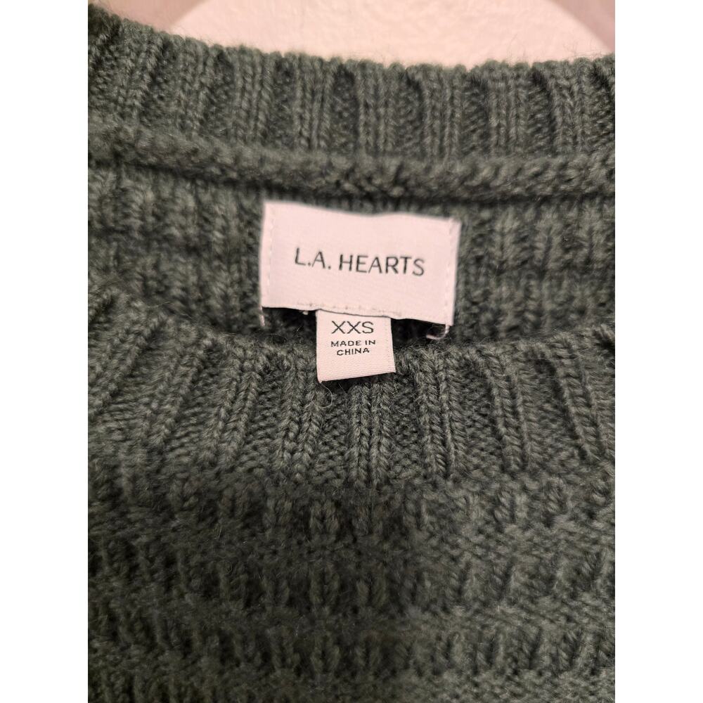 L.A. Hearts Forrest Green Knitted Crop Sweater Size XXS NWT - Picture 4 of 8
